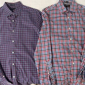 Banana Republic Casual Blue and Red Button Down Shirt